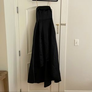 Strapless high low dress.